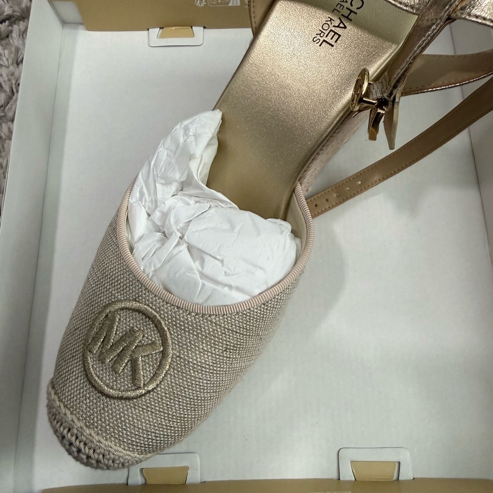 Michael Kors Tan Espadrille Wedges